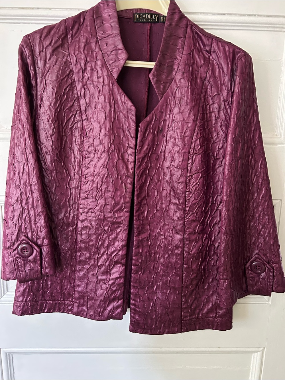 Picadilly Fashion Women's Textured Plum Jacket